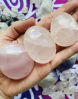 Healing crystal rose quartz palm stones