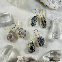 sarah belle agate slice earrings