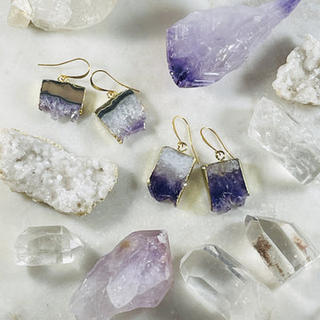 sarah belle amethyst slice earrings