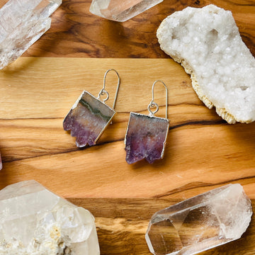 sarah belle amethyst slice earrings