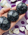 Indigo gabbro palm stone for meditation and crystal healing