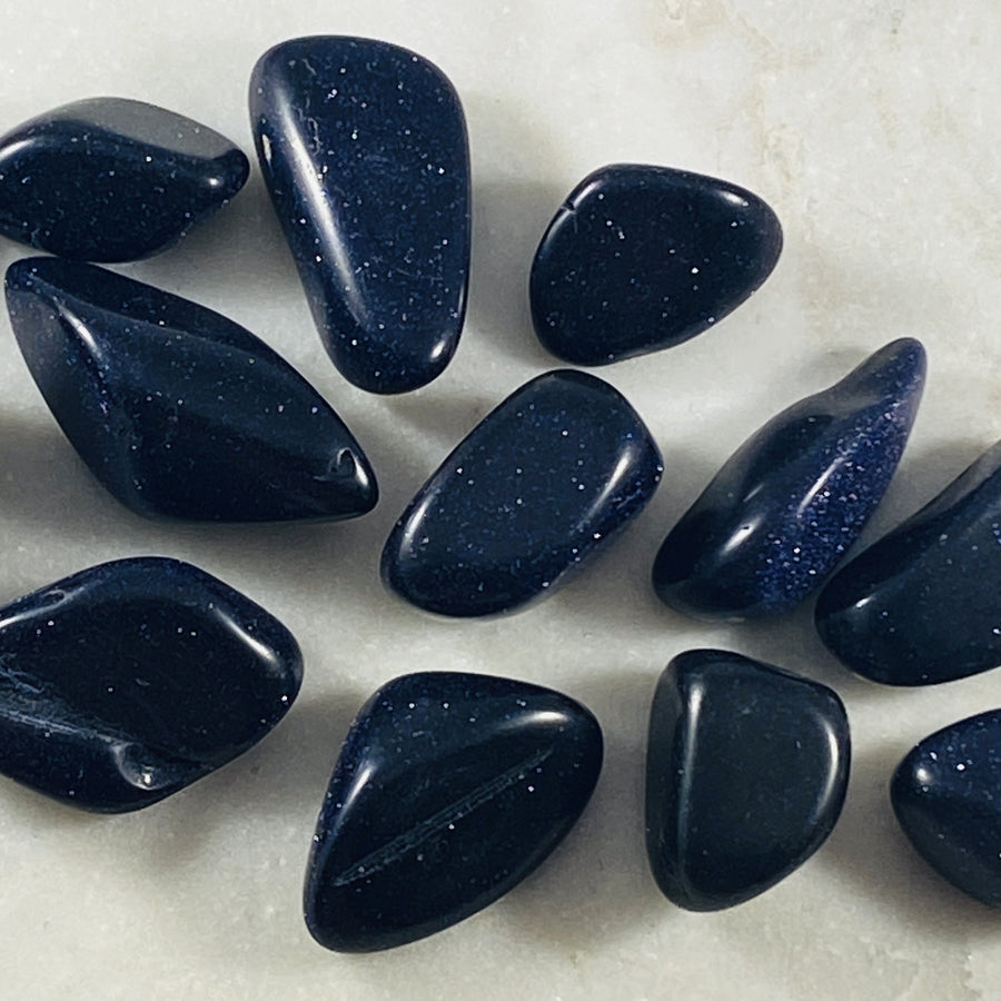 Blue goldstone for third eye and throat chakras from Sarah Belle