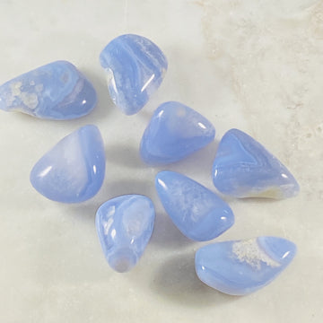 Blue lace agate by Sarah Belle, with healing crystal energy.