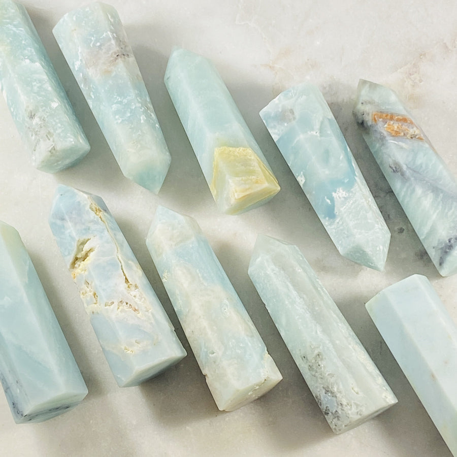 caribbean blue calcite for relaxation from sarah belle