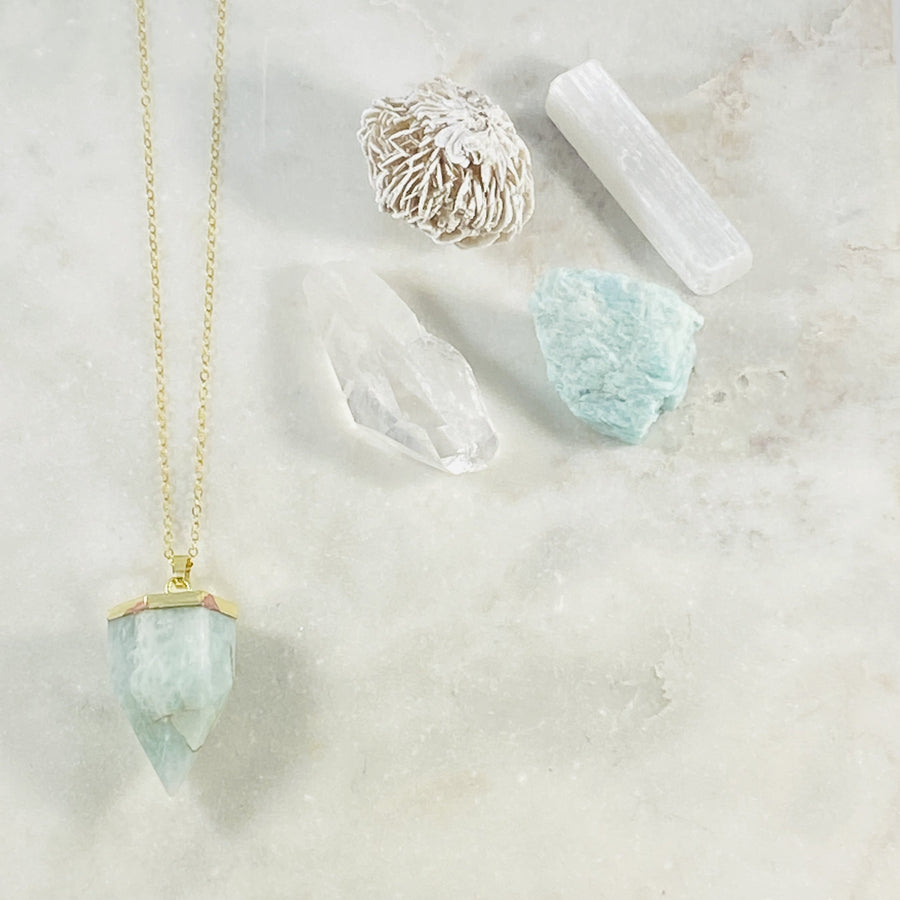Handmade amazonite necklace by Sarah Belle
