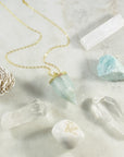 amazonite necklace and crystals by sarah belle