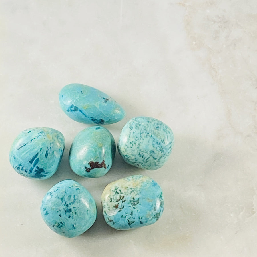 Chryscolla tumbled stone, energy healing crystals by Sarah Belle
