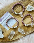 Handmade gemstone bracelet with crystal energy for compassion by sarah belle