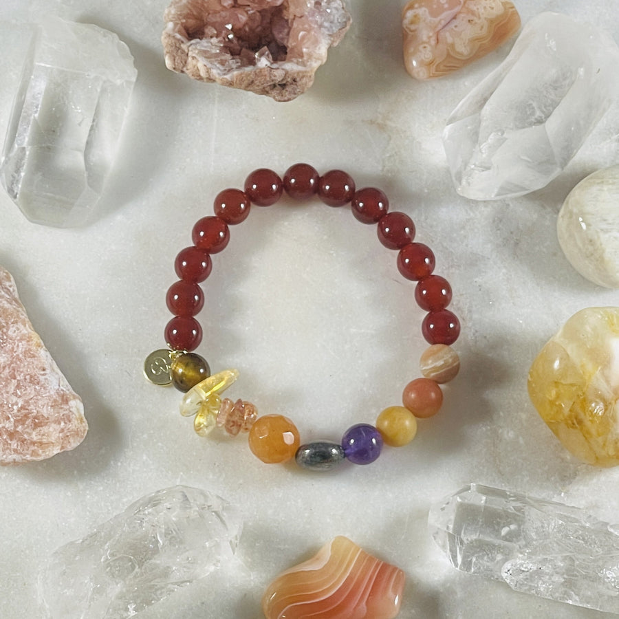 handmade crystal gemstone bracelet by sarah belle for sacral chakra