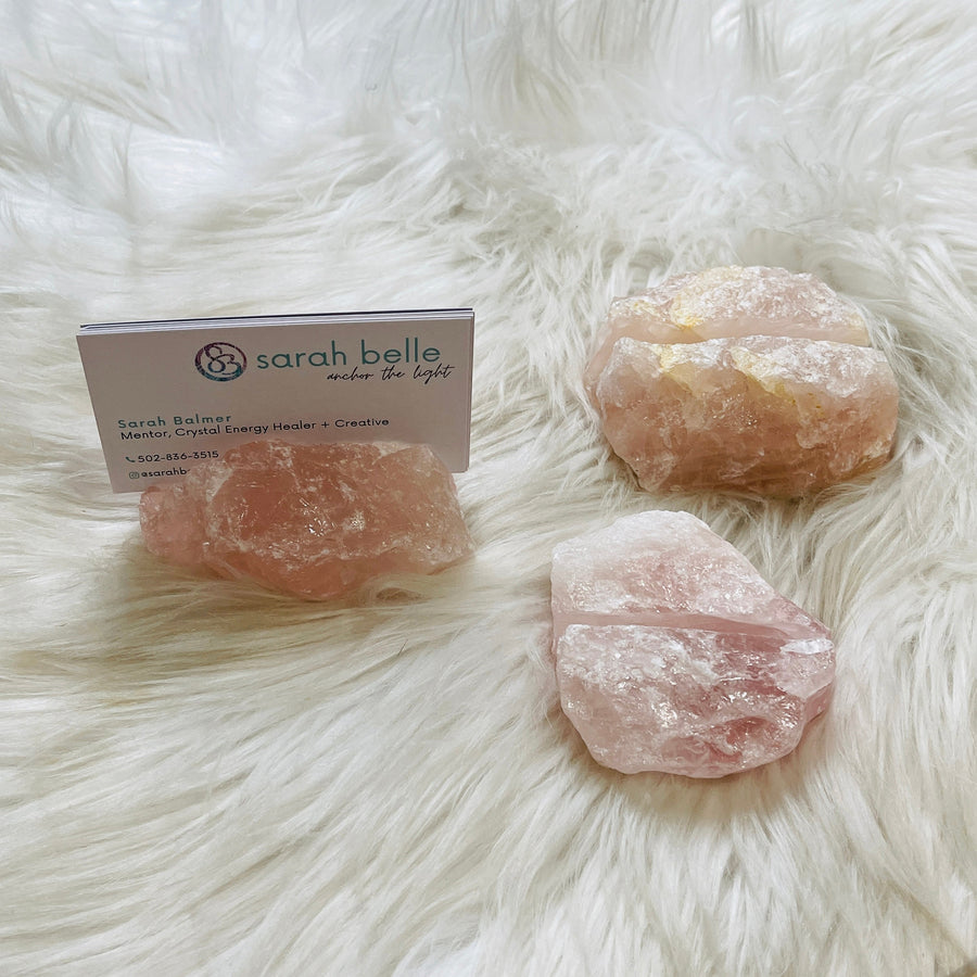 rose quartz business card holder by sarah belle