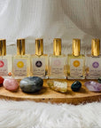 High frequency perfume bottled in the USA by Sarah Belle, the Queen crystal-infused eau de parfum features the frequencies of amber and gold sheen obsidian, and carries the energies of inner-reflection, personal power, fairness and luxury. Perfect for crystal lovers and makes the perfect gift.