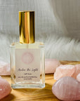 High frequency crystal-infused perfume bottled in the USA by Sarah Belle. The Self-Love perfume features the frequencies of rose quartz and carries a sensual, divine feminine energy for harmonizing the emotions and aligning you with the frequency of love. Perfect for crystal lovers and makes the perfect gift.