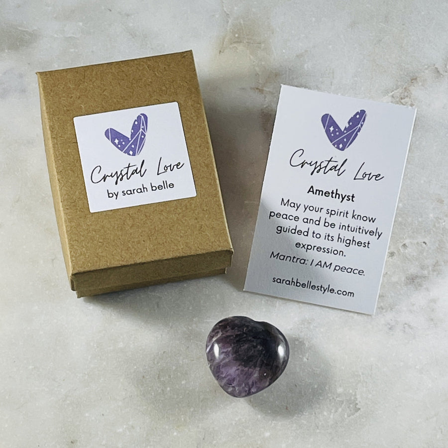 sarah belle crystal love gift for crystal lovers amethyst heart