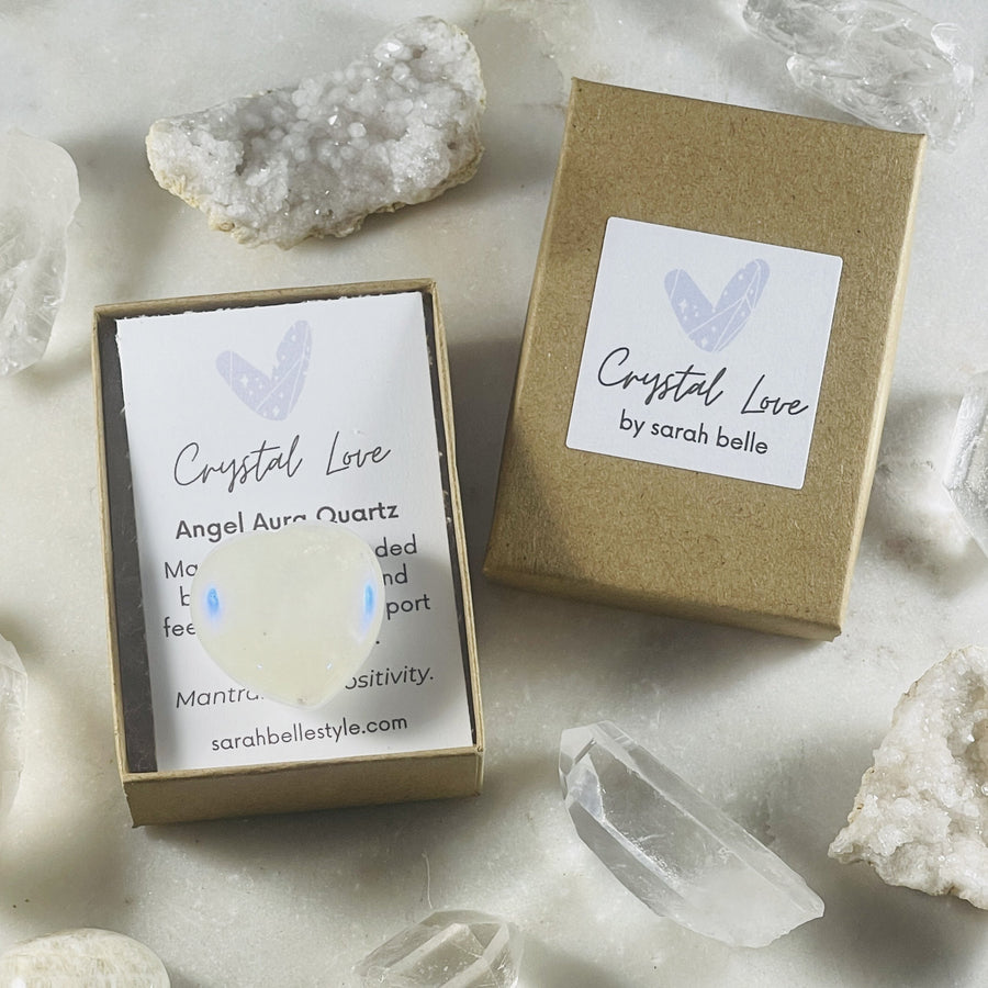 sarah belle crystal gift of angel aura quartz for crown chakra