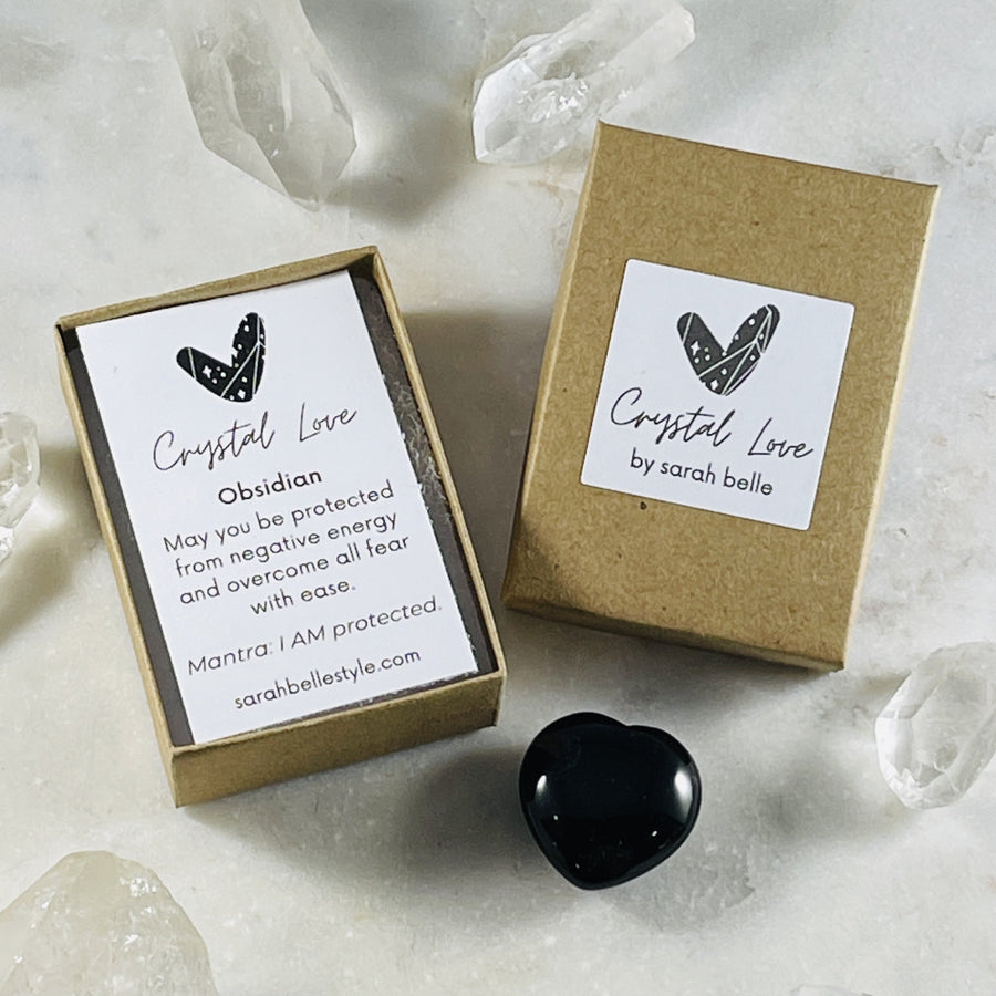 sarah belle crystal love gift with obsidian for root chakra