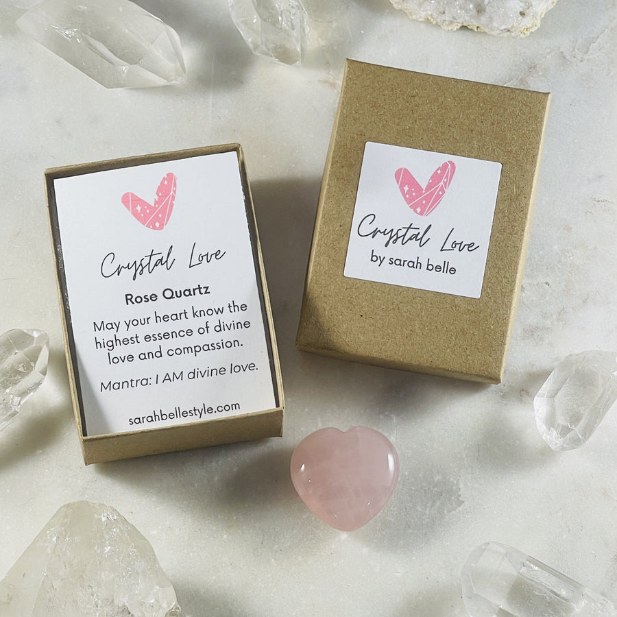 sarah belle rose quartz heart for crystal lovers perfect gift