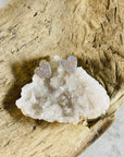 druzy agate heart stud earrings from sarah belle
