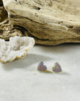 druzy agate sparkly heart stud earrings from sarah belle