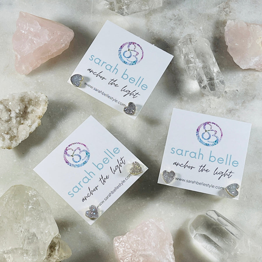 druzy agate sparkle stud earrings from sarah belle