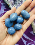 Dumortierite tumbled stones, for improving will power, learning and retention.