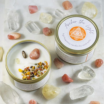 Sarah Belle Anchor the Light Crystal Candle for Empowerd Living