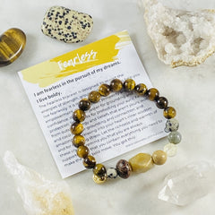 Handmade gemstone bracelet with tigers eye for fearlessness