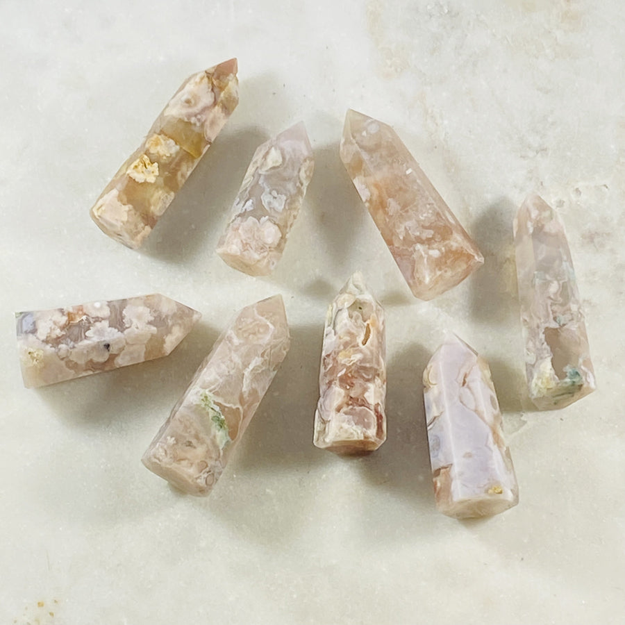 Flower agate point for grounding and energy healing from Sarah Belle