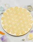 Flower of life wood grid for crystals from Sarah Belle