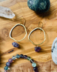 Sarah Belle Raw Amethyst Earrings Handmade for Third Eye