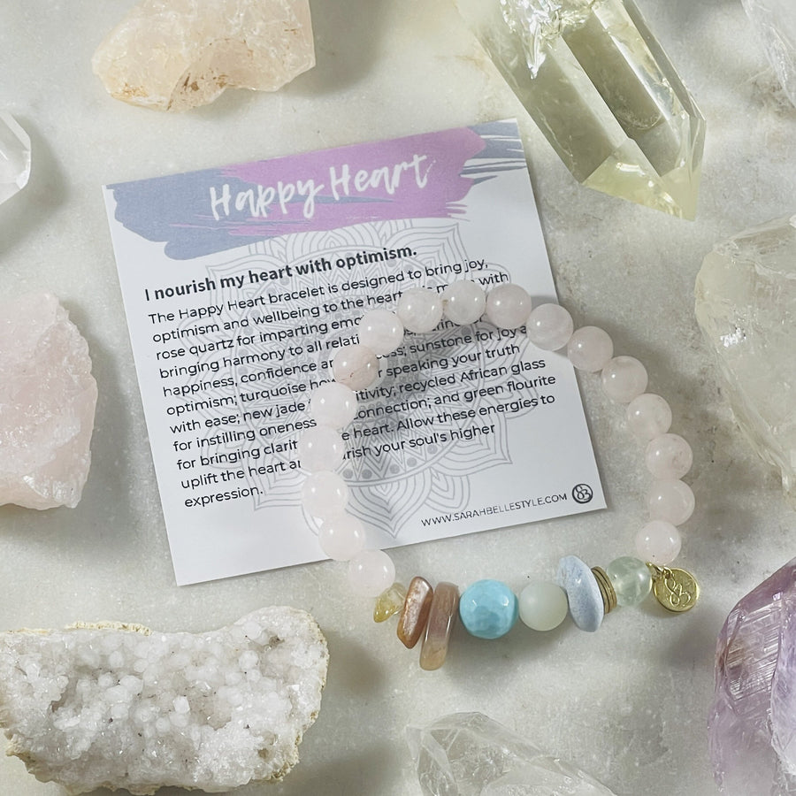 sarah belle handmade crystal energy bracelet for heart chakra