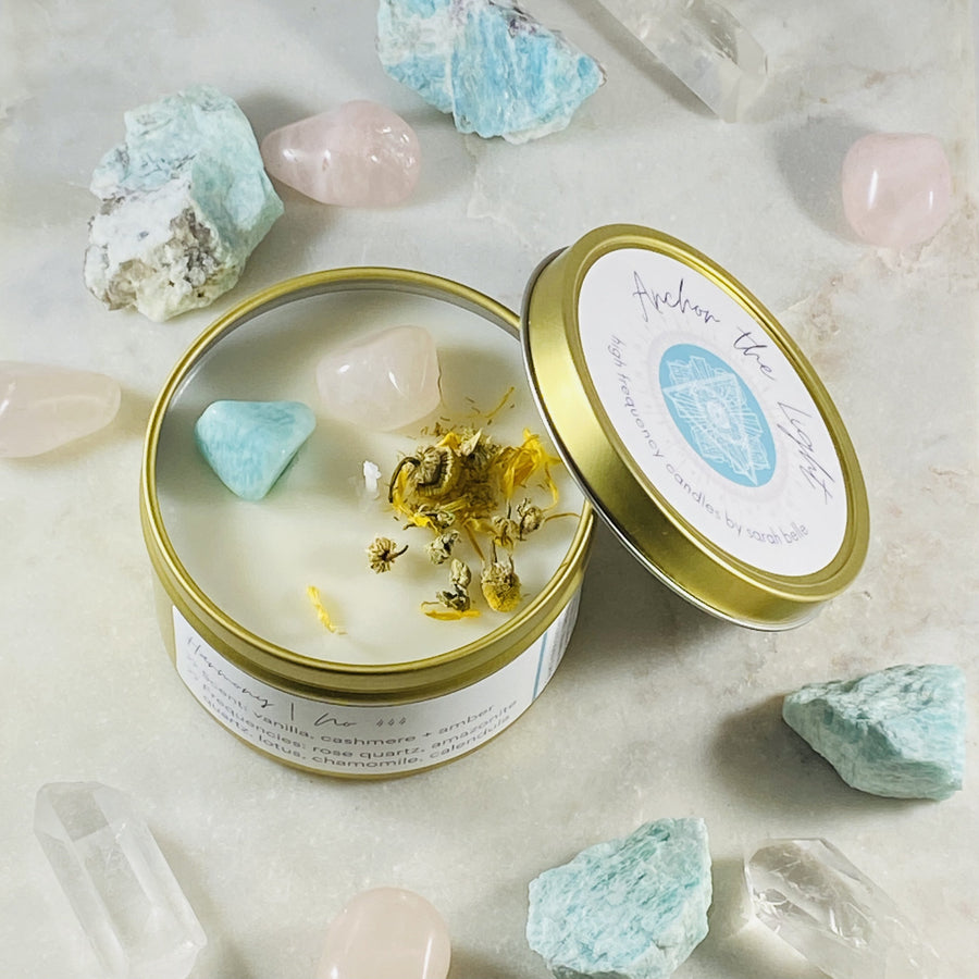 high frequency harmony candle by sarah belle