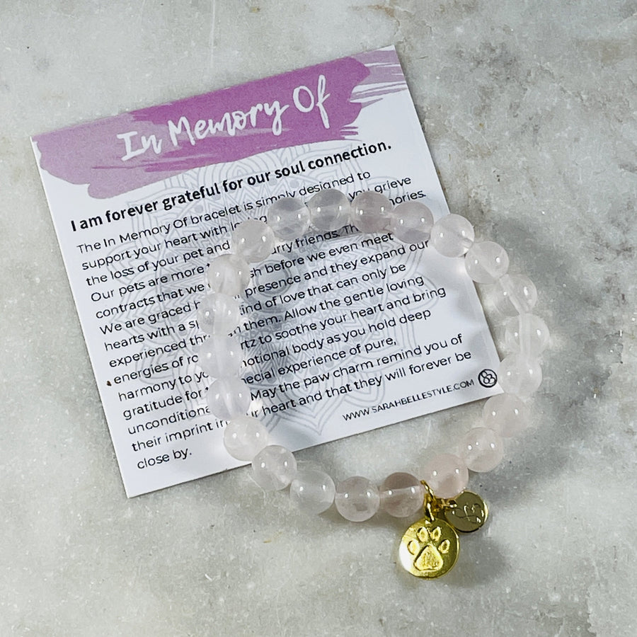 Handmade crystal bracelet for remembering your pet by Sarah Belle