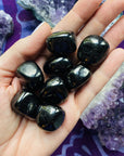 Jet tumbled stone by Sarah Belle for grounding, protection and healing energy.