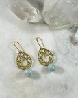 sarah belle handmade earrings with aquamarine for throat chakra