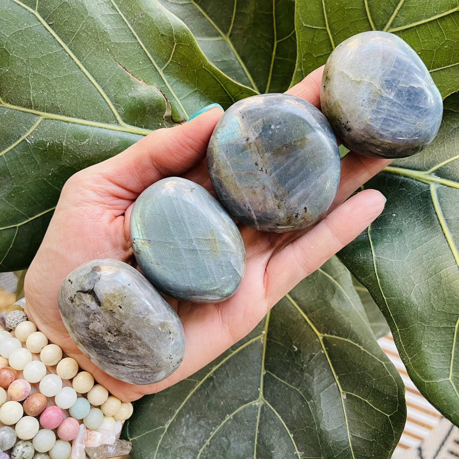 sarah belle labradorite palm stone for aura cleansing