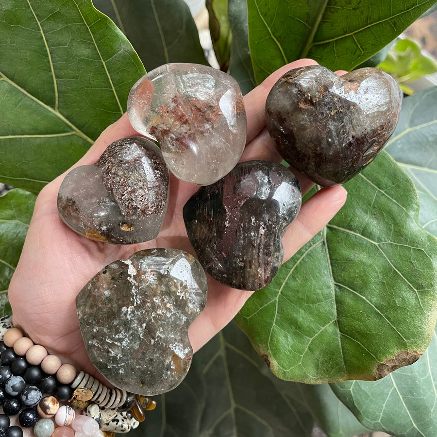 Sarah Belle - Lodalite Heart Palm Stone