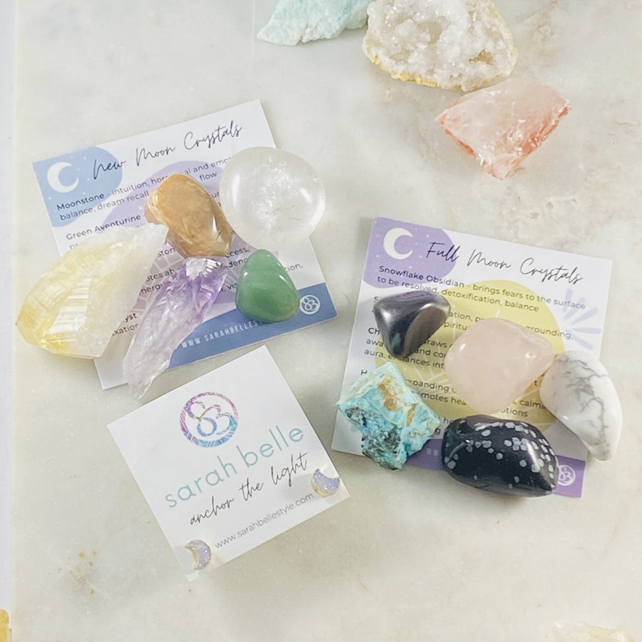 New and Full Moon Crystals with Earrigns