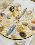 Sarah Belle crystal grid base with om mandala for oneness and manifesting