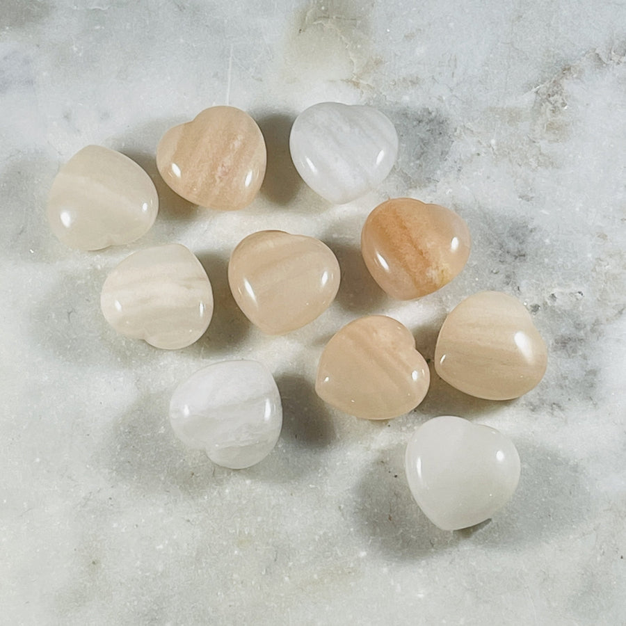 peach aventurine heart from sarah belle
