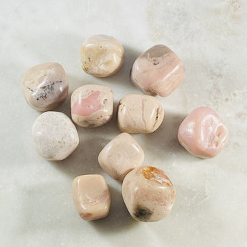 pink opal tumbled stones from sarah belle