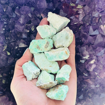 Sarah Belle raw chrysoprase