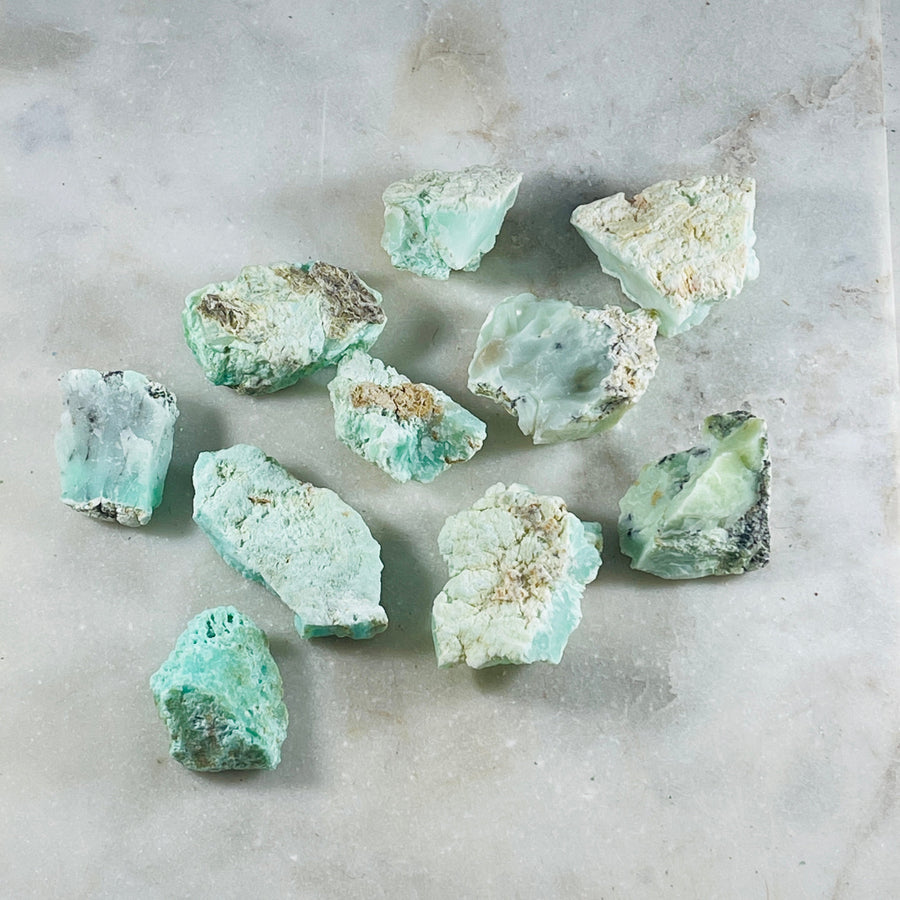 sarah belle raw chrysoprase crystal for heart chakra