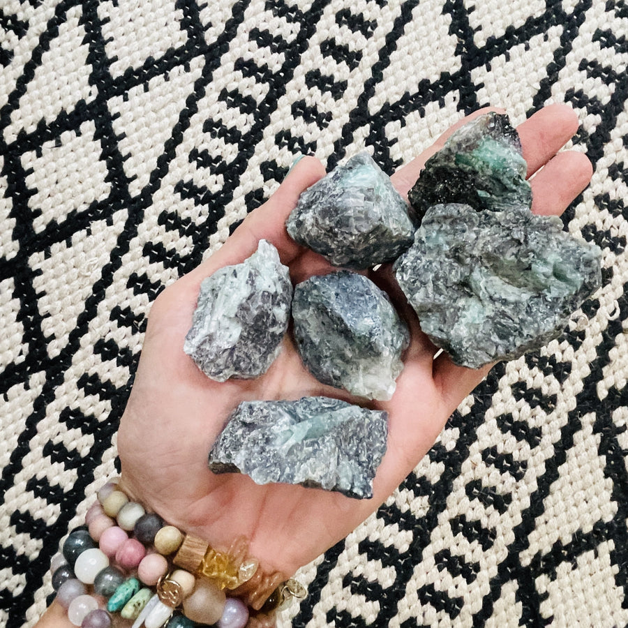 raw emerald for supporting heart chakra from sarah belle