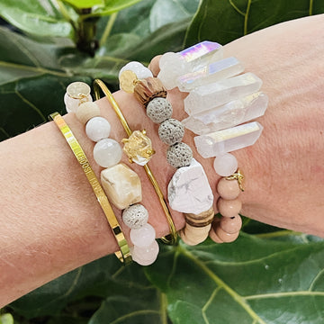 High vibe stacking bracelets from sarah belle