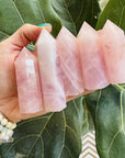 sarah belle - rose quartz point for heart chakra