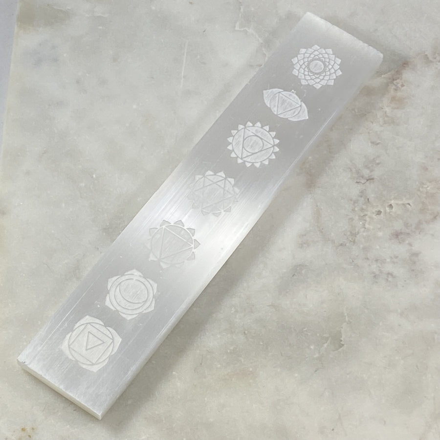 Selenite Chakra Charging Plate by Sarah Belle for cleansing your energy field.