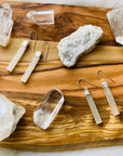 sarah belle selenite earrings silver for positive vibes