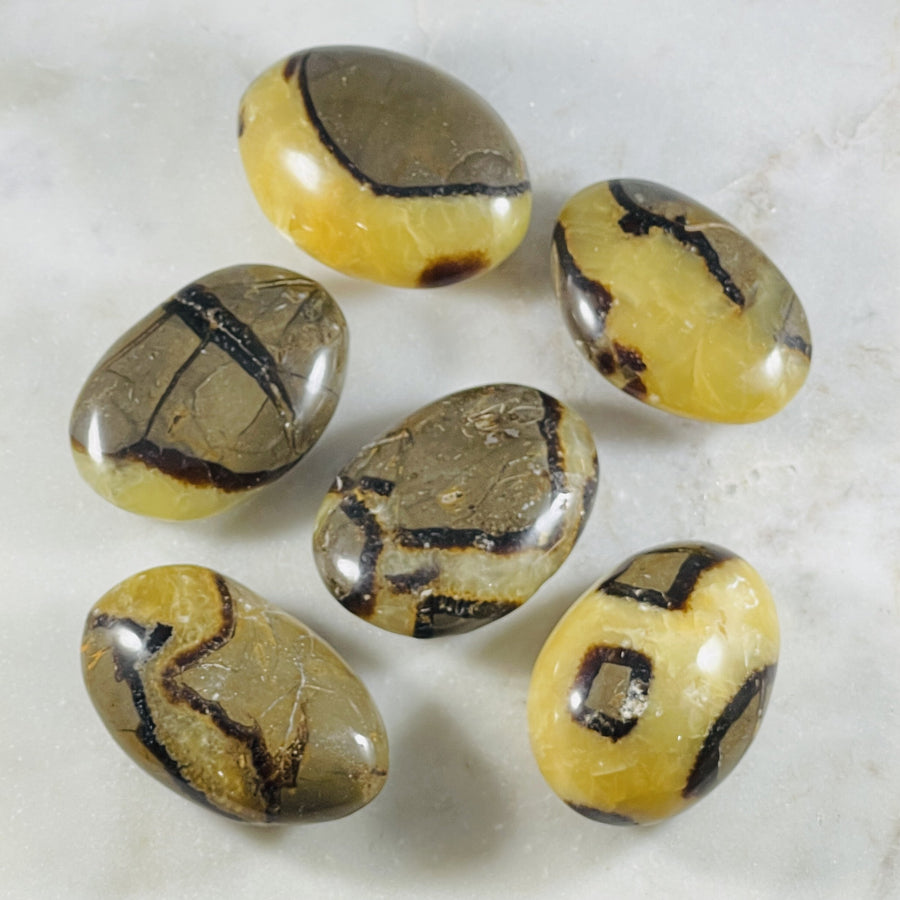 Sarah Belle septarian palm stones for working with past lives