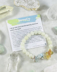 Handmade gemstone stacking bracelet from Sarah Belle for peace