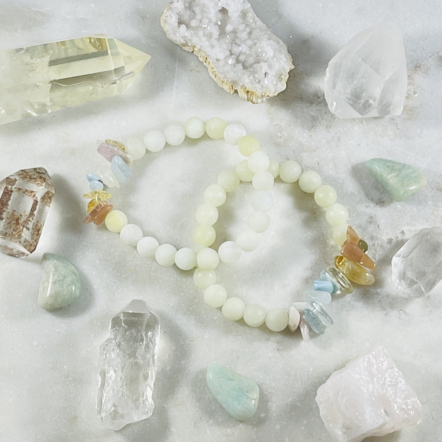 Handmade crystal bracelet from Sarah Belle for serenity